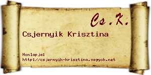 Csjernyik Krisztina névjegykártya