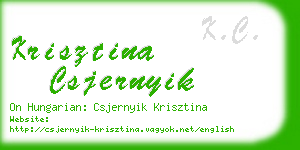 krisztina csjernyik business card